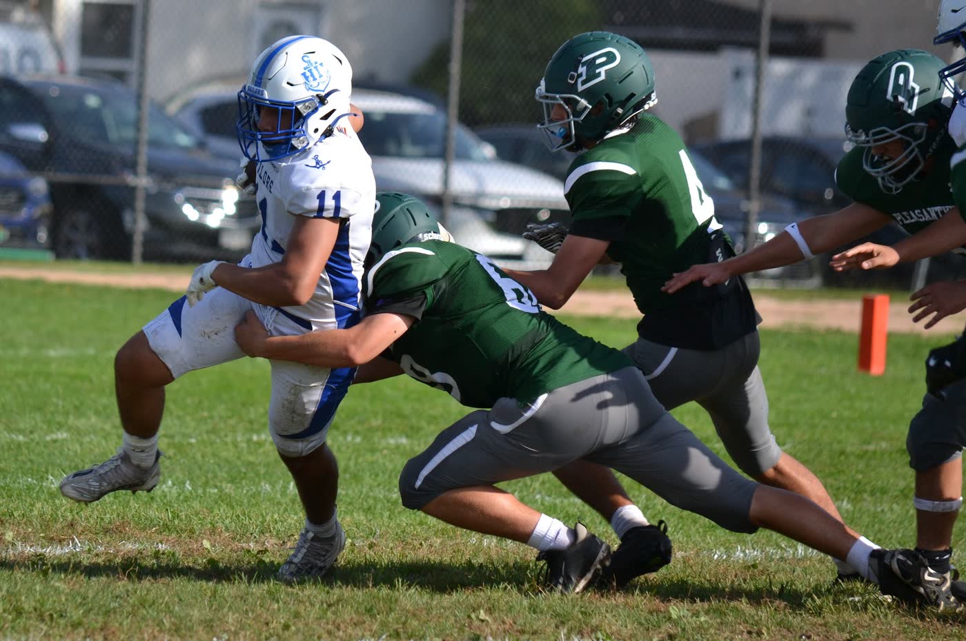 Jack Crombie on the field during a football game