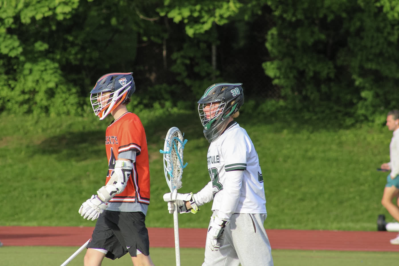Jack Crombie in goal during a Pleasantville game
